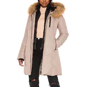 🔥 Soia & Kyo Women's Beige down and fur Puffer Jacket SzM